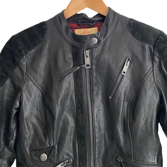 Levi’s Lamb Leather Black Moto Jacket Size S - Picture 6 of 14
